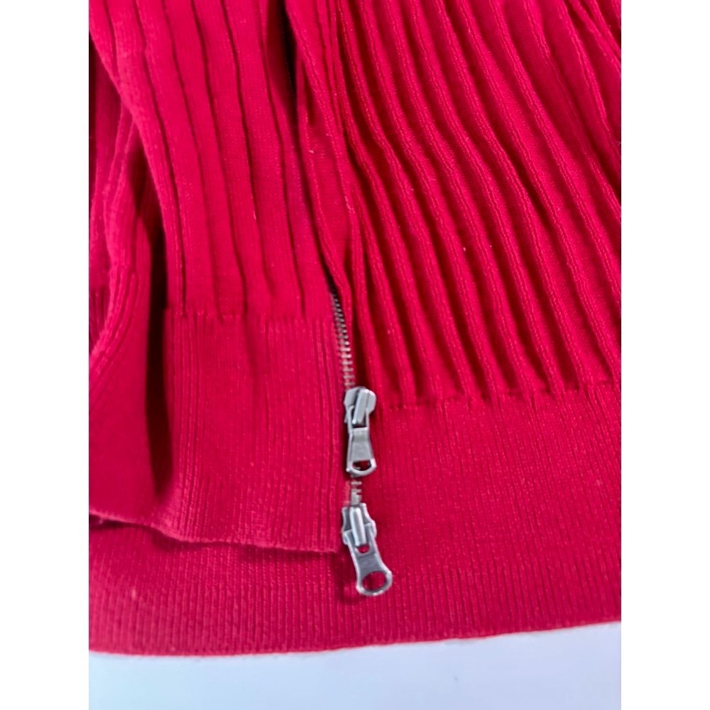 Eddie Bauer Full Zip Sweater Womens XXL Red Vintage Ribbed Cotton Preppy 90s - Picture 4 of 14